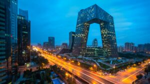 Beijing skyline at Chaoyang central business district in Beijing, China.